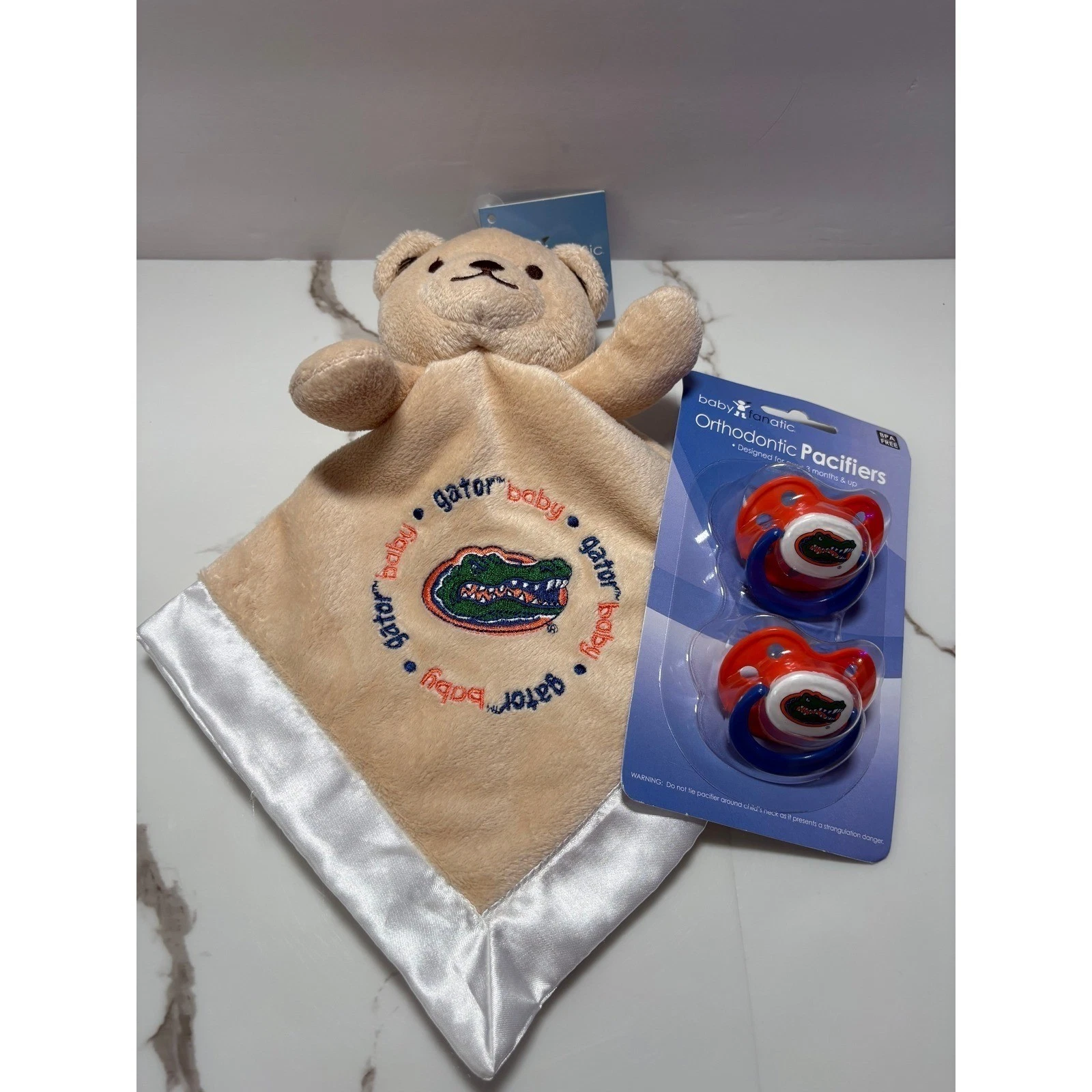 Florida Gators Baby Fanatic Security Blanket and Orthodontic Pacifier Set NEW