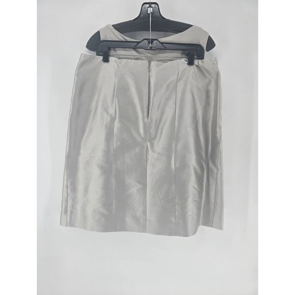Conjunto de Top y Falda Lafayette 148 New York Gris Mezcla Seda Sin Mangas Talla 16 Foto 4 de 4