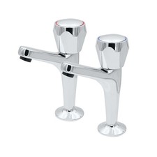 Express Economy Kitchen Pillar Taps Chrome Pair