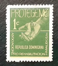 DOMINICAN REPUBLIC 1968 1c MH Invalid Association Mi Z33 Scott RA41 XF 9532