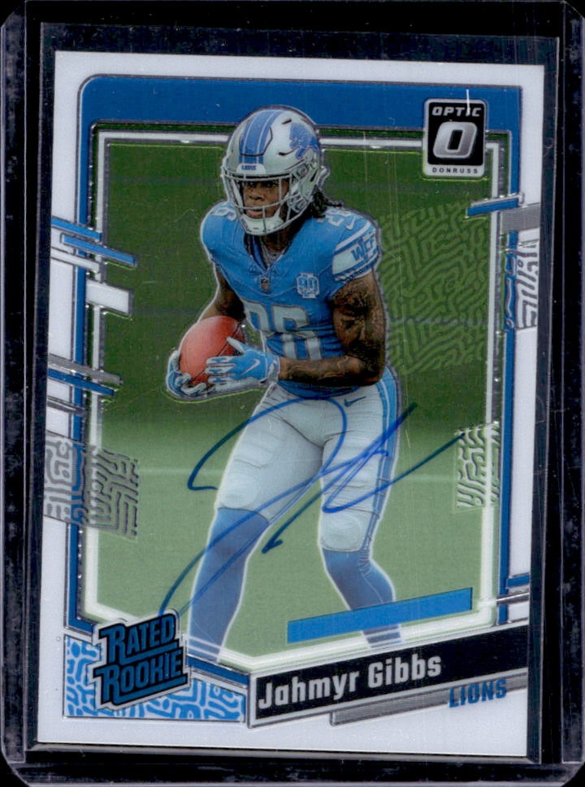 2023 Donruss Optic Jahmyr Gibbs Rated Rookie RPS Auto #50/99 Lions