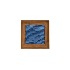 Handcrafted Wood Carved Frame Wall Art with 3D Wave Carving Design, Creative ...