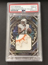 Tua Tagovailoa 2023 Panini Obsidian Unbreakable Yellow Dolphins Patch /10 PSA 10