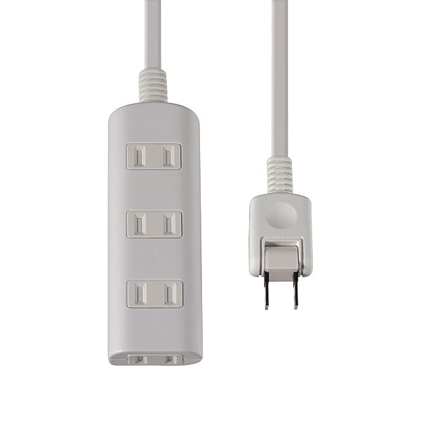 ELPA Door-Mounted Tap Run Power Strip Extension Cord 125V 3m 4 Outlets White FS