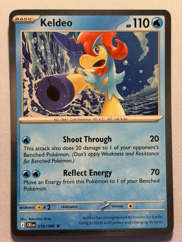 2026 POKEMON KELDEO ME04: CHAOS RISING 19/086 HOLO NEAR MINT!!