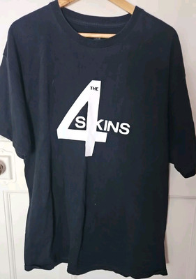 RAR Vintage THE 4 SKINS T-Shirt Punk Hardcore Schwarz XL
