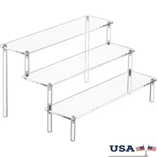 Acrylic Display Riser 3 Tier Shelf Organizer Dresser Funko Pop Storage New