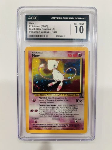 Pokémon TCG Mew #9 Holo WOTC Black Star Promo 2000 CGC 10 GEM MINT