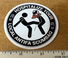 Hospitalize Antifa scumbag sticker decal MAGA stop commies
