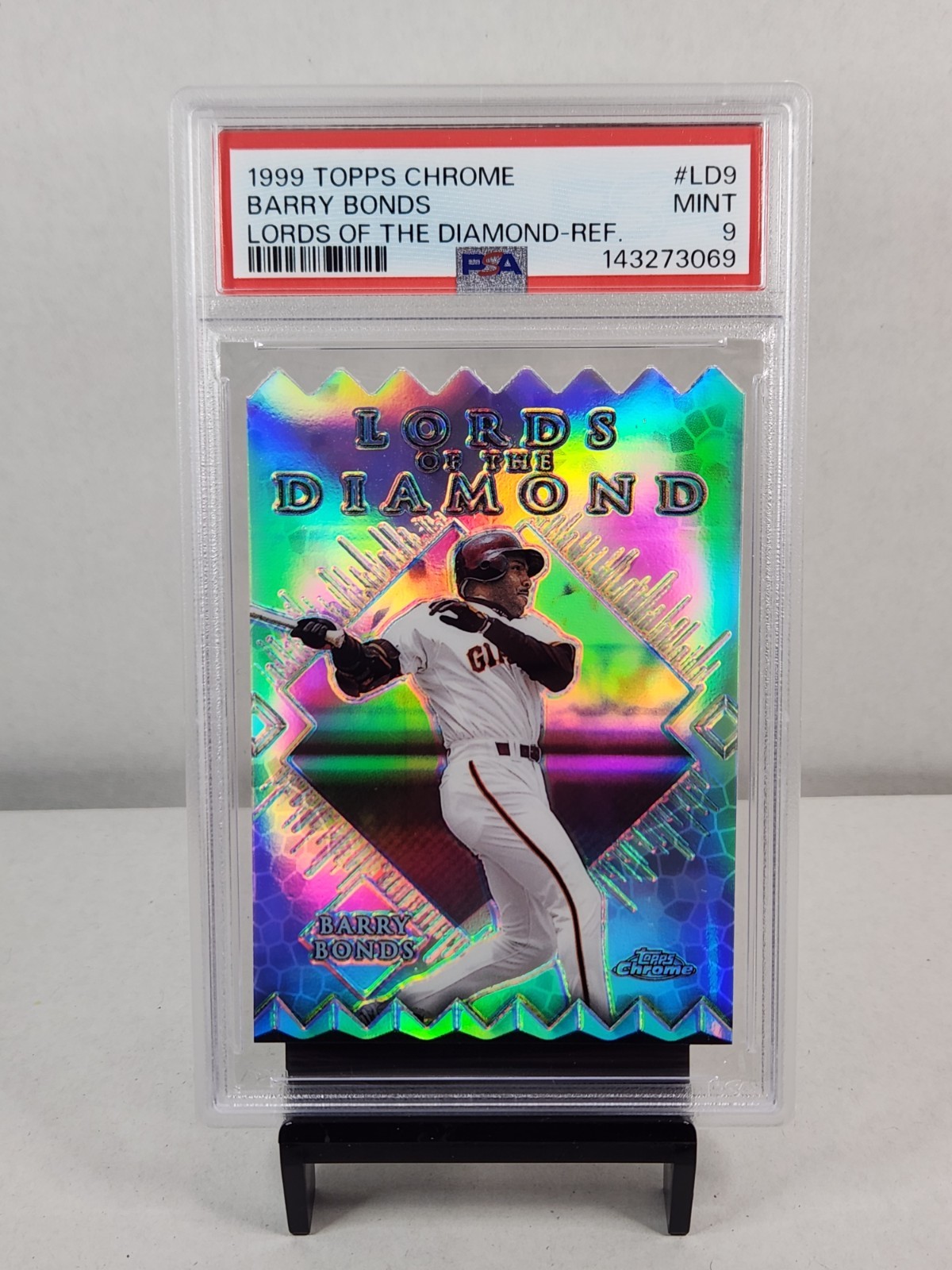 1999 Topps Chrome Lords of the Diamond #LD9 Barry Bonds Refractor PSA Mint 9