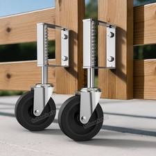 2-10 x SPRING LOADED HEAVY DUTY GATE WHEELS Farm Timber Door 4" Wheel Fence UK