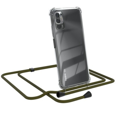 Für Xiaomi Redmi Note 10 5G Handyhülle zum Umhängen Kordel TPU Tasche Kette Grün