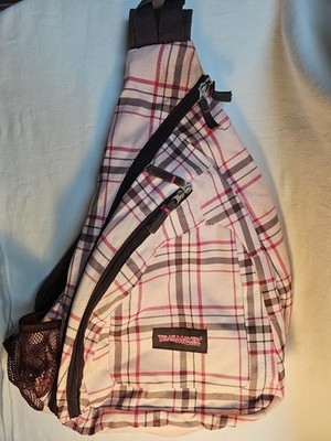 Trailmaker Classic Slingbag Triangular Could Hold Frisbees Pink Checked Brown