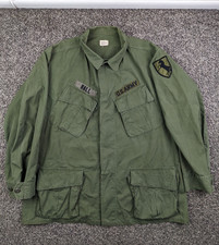 Vintage 1969 US Army Military Vietnam War Era OG-107 Jungle Jacket Large