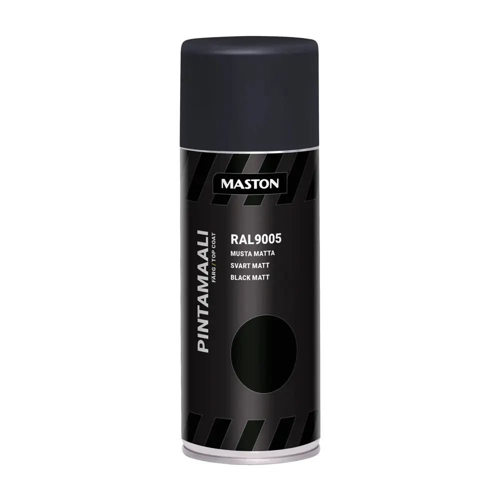 Maston ""Top Coat"" Spray Paint Matt Black RAL9005 400ml