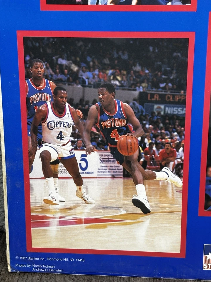 Vintage 1987 DETROIT PISTONS 34 x 22 Bad Boys NBA Starline Poster - Image 3 of 4