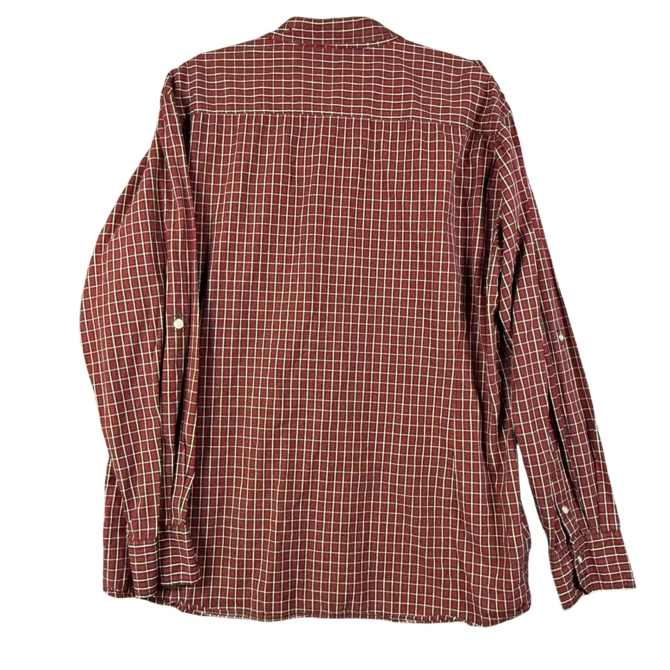 Point Zero Shirt Men XXL Burgundy Red Embroidered Eagle Long Sleeve Stretch Y2K - Image 3 of 4