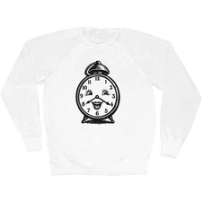 'Happy Face Alarm Clock' Adult Sweatshirt / Sweater / Jumper (SW058184)
