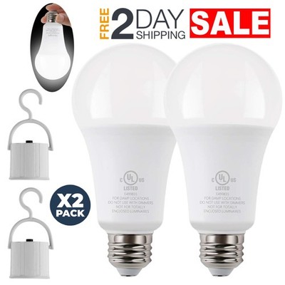 2 Bombillas Recargables LED 500 Lumens Para Interior De Casa Apagones Lámparas