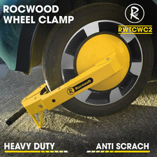 Wheel Clamp Heavy Duty Steel Car Van Safety Lock For Caravan Trailer Yellow