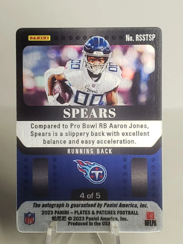 2023 Panini Plates & Patches TYJAE SPEARS Rookie Steel Signatures Orange Auto /5 - Image 3 of 3