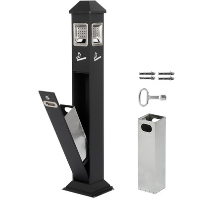 120Cm Stainless Steel Freestanding Trash Bin for Indoor & Outdoor Use