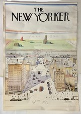The New Yorker Magazine. March 29, 1976. Saul Steinberg View of World ~42X29 in.