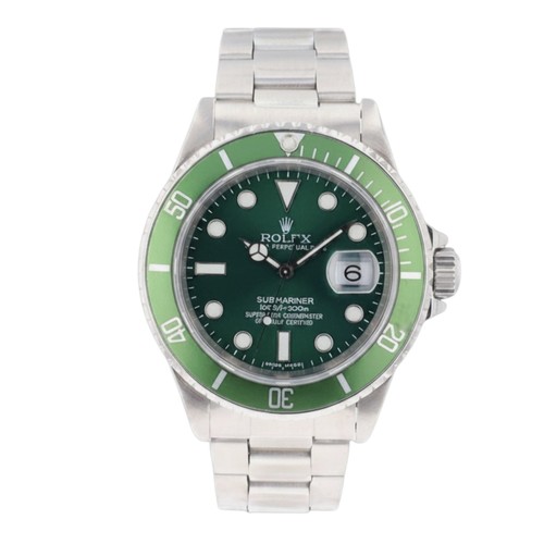 Rolex Submariner Date 16610 40 mm acciaio inox quadrante verde e inserto orologio automatico - Foto 5 di 14