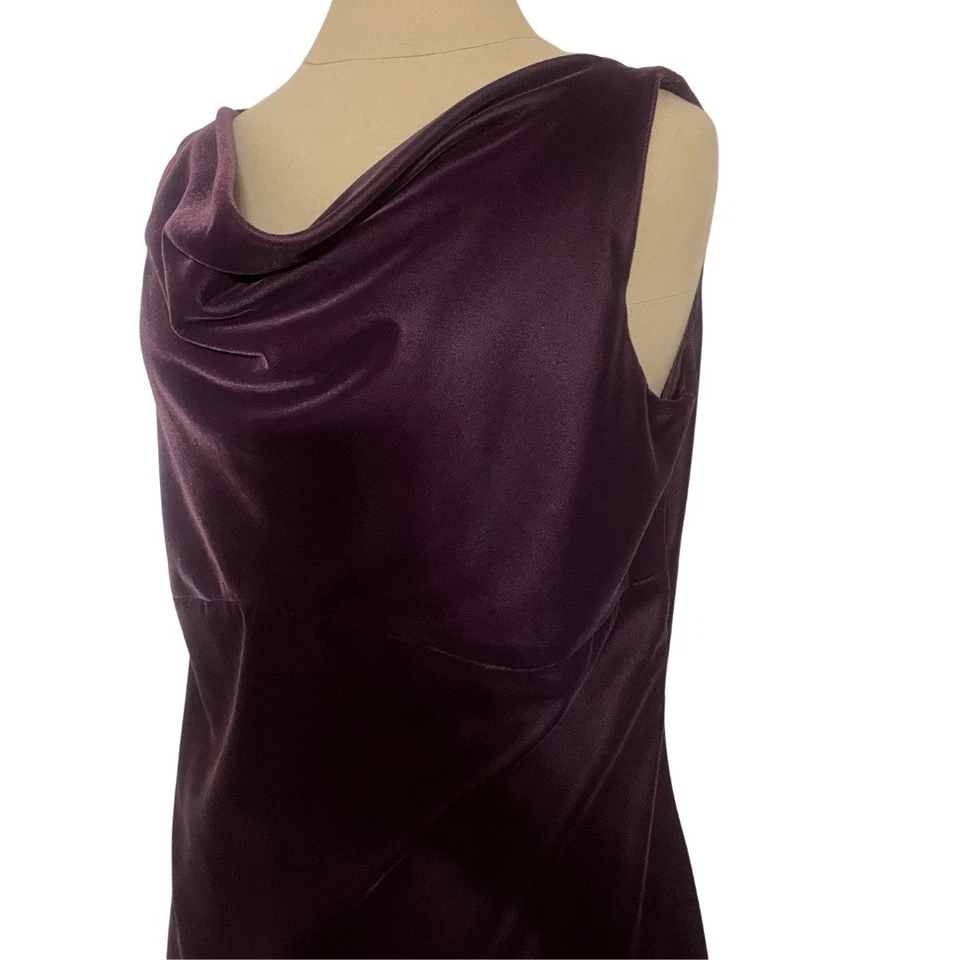 复古 90 年代 2000 年代紫色天鹅绒连衣裙 14 码深浪漫奇思妙想女巫垃圾 — 第 4/4 张图片