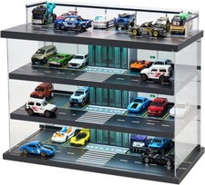 Car Display Case 4 Tier Acrylic LED Light for 1/64 Diecast Models 1/24 Cabinet