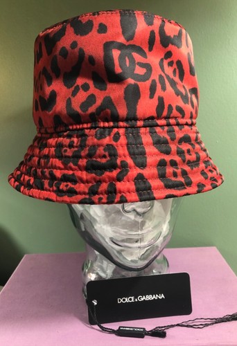DOLCE & GABBANA RED & BLACK MEN BUCKET HAT - Size 58 - 7 1/4" NEVER USED