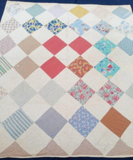 Vintage Beautiful Quilt Different Pieces Hand Woven size 90x80 nches