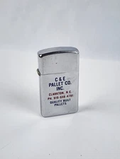 Vintage Pallet Co. Advertising Slim Zippo Lighter Clarkton NC works great