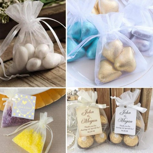 UPTO 200PCS Organza Bag Sheer Bags Candy Packaging Jewellery Gift Wedding Pouch - Picture 4 of 11