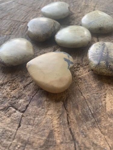 Picture Jasper SEMI-PRECIOUS STONE 30MM HEART- 7 Pieces - Picture 7 of 7
