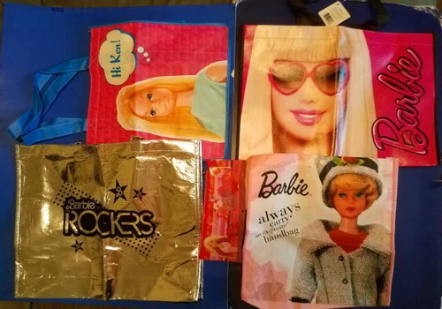 M Barbie lot 4 Collector Convention TOTES Rocker Malibu Career Girl +PencilCase