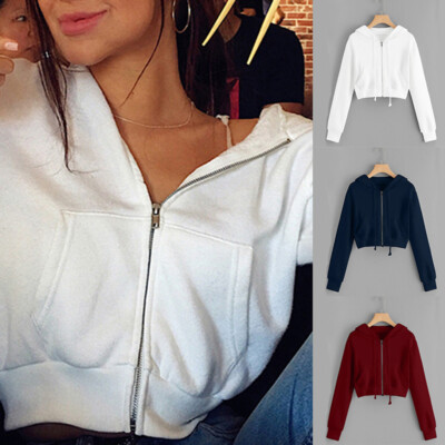cropped sweatshirt zip
