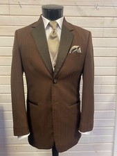 Vintage Chocolate Brown Tuxedo COAT ONLY - Party Wedding Jacket Gala Prom