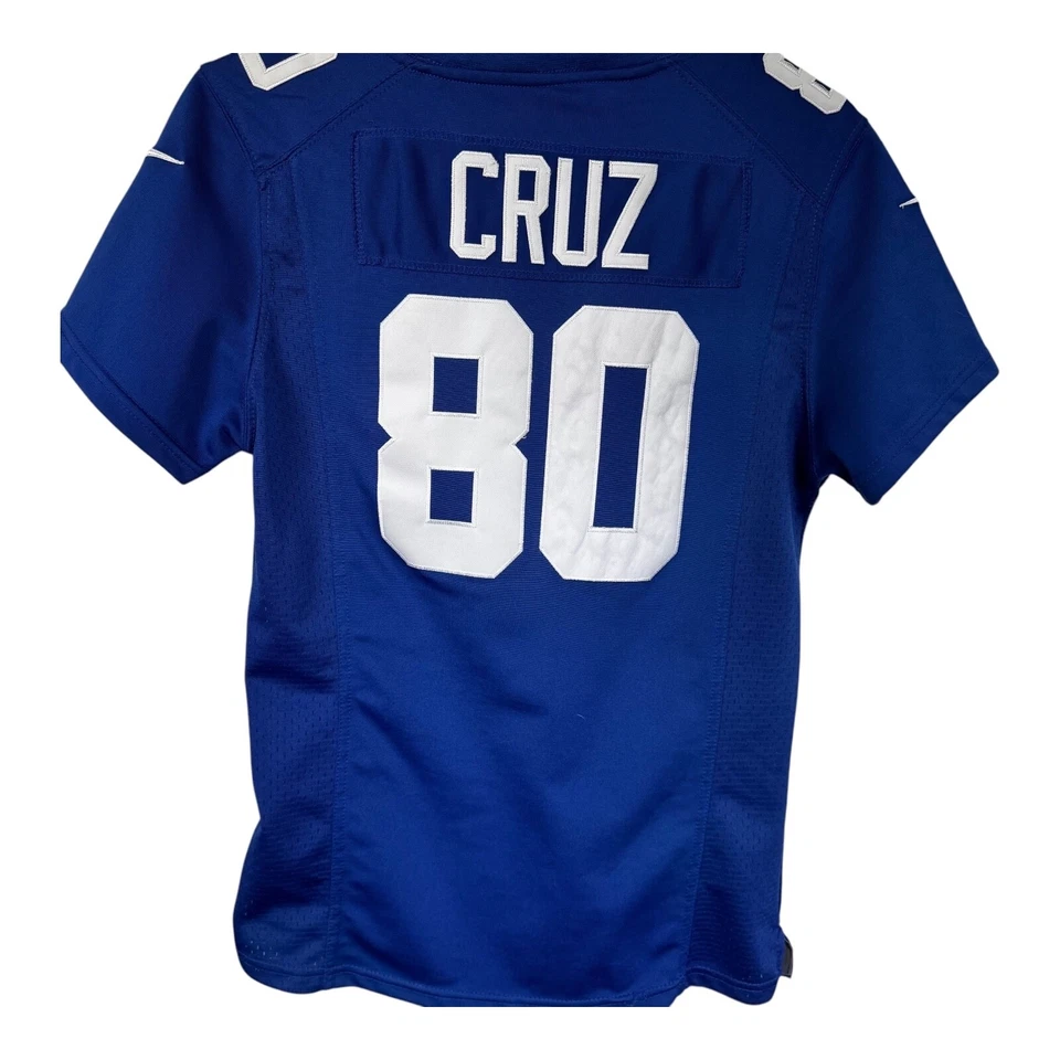 Camiseta NFL Onfield NY Giants #80 Cruz manga corta cuello en V azul talla pequeña para mujer Foto 2 de 4