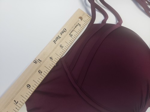 Beach Bunny Plum Colored Padded Swim Bikini Top Size Large Bathing Suit - Picture 7 of 7
