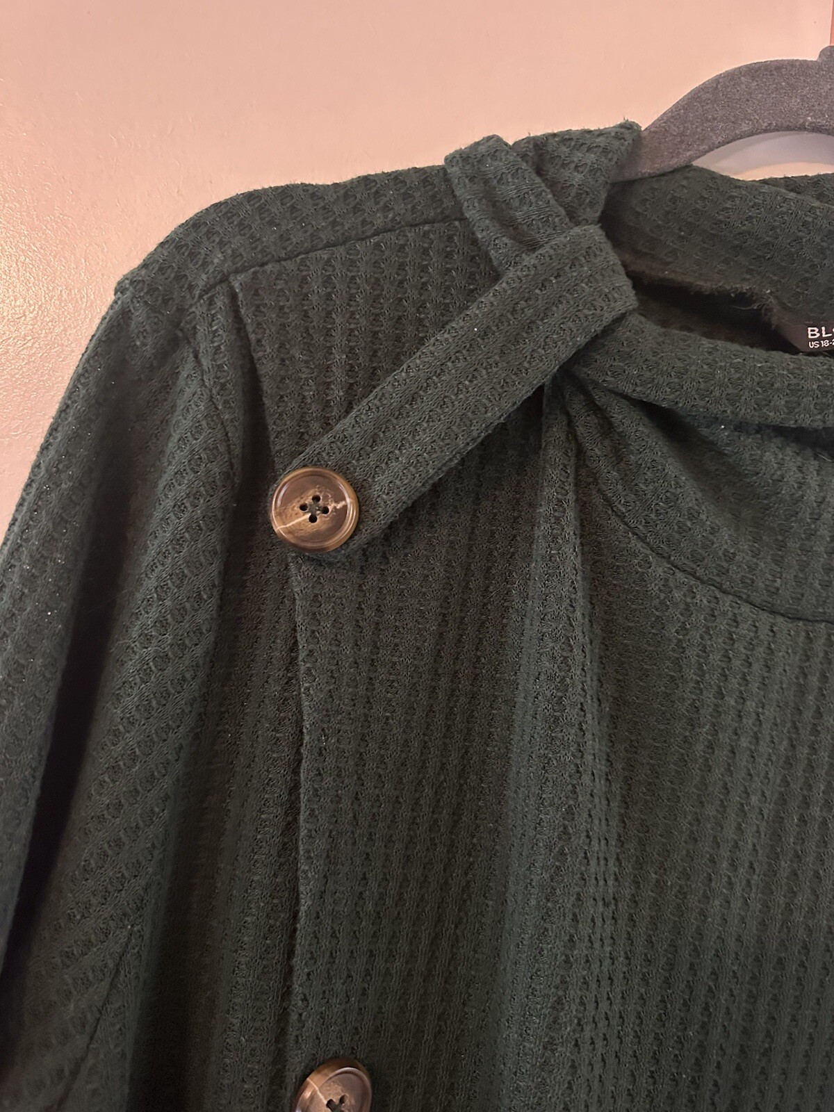 Bloomchic Solid Mock Neck Waffle Knit Wrap Long T… - image 6