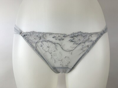 LA PERLA Lingerie - Lace Thong in Light Grey - Luxury Lingerie from Italy