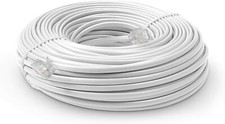 Belcity Phone Modular Plug to Plug Extension Cord, 100 ft. - White