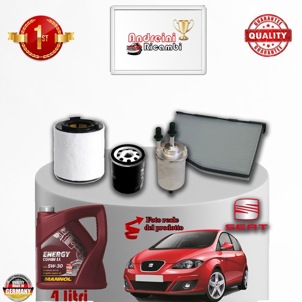 Inspektionskit Filter + ÖL Seat Altea 1.4 16V 63KW 86CV Von 2012->-image