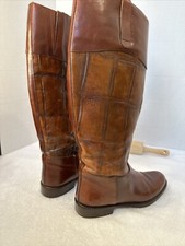 Joan David Vint. Handmade Italy Genuine Leather Boots Brown 38 US 7.5