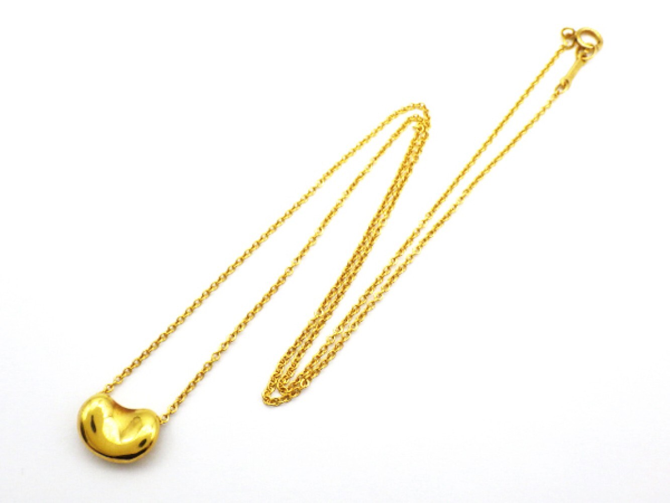 Tiffany & Co. Bean Pendant Necklace 18k Yellow Gold 750 Elsa Peretti