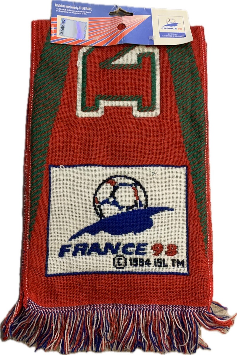 Écharpe Officielle Coupe Du Monde 1998 France 98 - Bleu Avec Ballon - Neuf Collector
