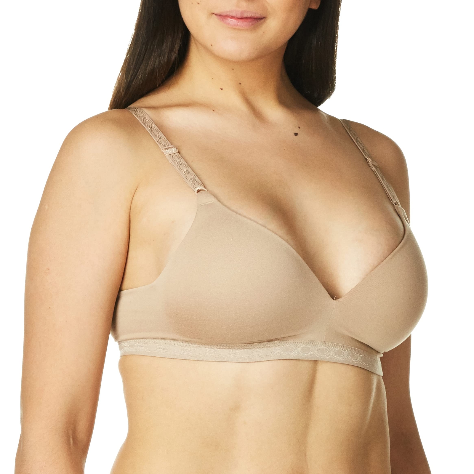 Warner Womens Blissful Benefits Wireless Comfort Bra 36B Toasted Almond - Seamless Support Soft Fit