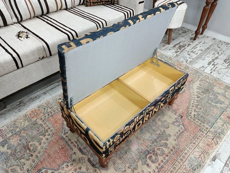 Upholstered Bench, Kitchen Stools, Coffee Bar Cabinet, Storage Coffee Table - Image 3 of 4
