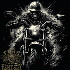 Skull Biker Motorcycle Motorbike Grim Reaper 19 Mens T-Shirt 100 Cotton